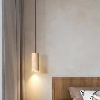 ZOWALA - Classic Natural Stone Cylinder Pendant Light Bedroom Image - 4
