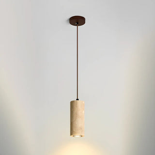 ZOWALA - Classic Natural Stone Cylinder Pendant Light Bedroom Image - 5