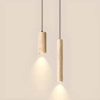 ZOWALA - Classic Natural Stone Cylinder Pendant Light Bedroom Image - 9