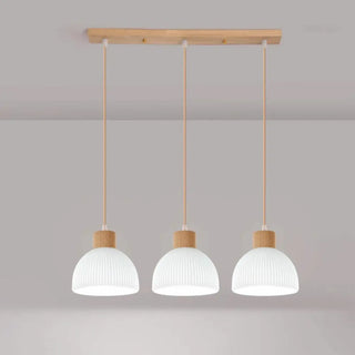 ZOWALA - Modern Textured White Glass Dome Pendant Light Image - 10