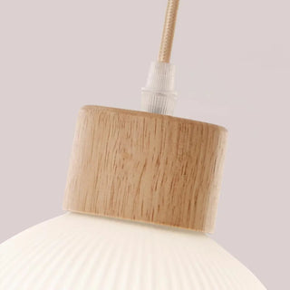 ZOWALA - Modern Textured White Glass Dome Pendant Light Image - 11