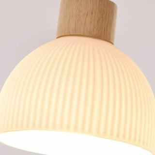 ZOWALA - Modern Textured White Glass Dome Pendant Light Image - 13