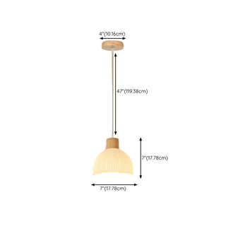 ZOWALA - Modern Textured White Glass Dome Pendant Light #size