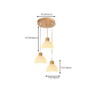 ZOWALA - Modern Textured White Glass Dome Pendant Light Image - 15