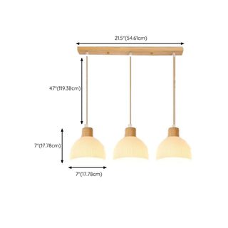 ZOWALA - Modern Textured White Glass Dome Pendant Light Image - 16