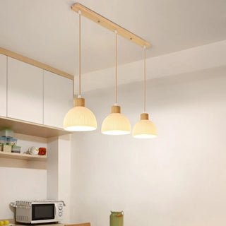ZOWALA - Modern Textured White Glass Dome Pendant Light Image - 3
