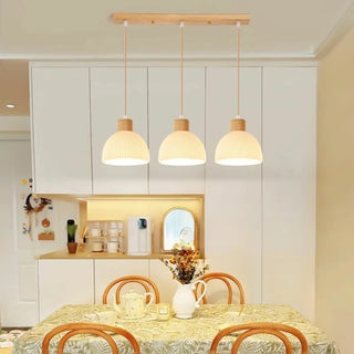 ZOWALA - Modern Textured White Glass Dome Pendant Light Image - 4