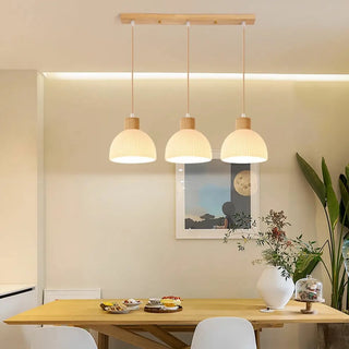 ZOWALA - Modern Textured White Glass Dome Pendant Light Image - 5