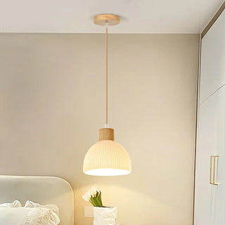 ZOWALA - Modern Textured White Glass Dome Pendant Light Image - 7