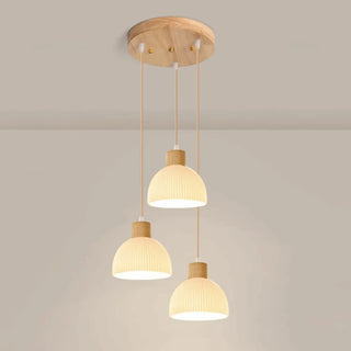 ZOWALA - Modern Textured White Glass Dome Pendant Light Image - 8