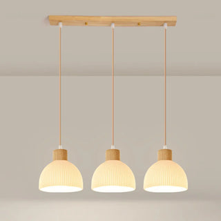 ZOWALA - Modern Textured White Glass Dome Pendant Light Image - 9