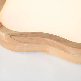 Natural Wood Cloud-Shaped LED Flush Mount Light 3-Light Zawala Image - 5