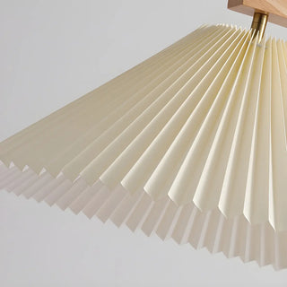 Natural Cone Wooden Floor Lamp with Side Table Zawala Image - 9