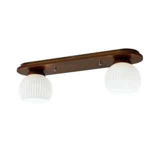 ZOWALA - Natural Wooden Dome Glass Flush Mount Light 3-Light Image - 16