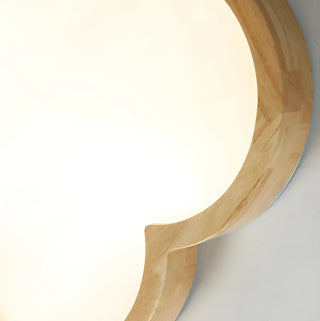 Natural Wooden Flower-Shaped Flush Mount Ceiling Light Zawala Image - 12