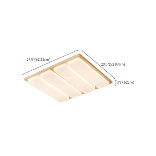 ZOWALA - Natural Wood Rectangular LED Flush Mount Ceiling Light #size