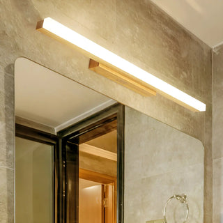 ZOWALA - Natural Wood Rectangular LED Bathroom Vanity Light Image - 1