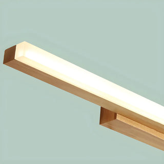 ZOWALA - Natural Wood Rectangular LED Bathroom Vanity Light Image - 10