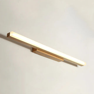 ZOWALA - Natural Wood Rectangular LED Bathroom Vanity Light Image - 12
