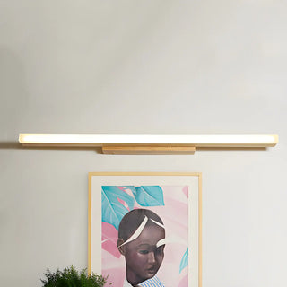 ZOWALA - Natural Wood Rectangular LED Bathroom Vanity Light Image - 15