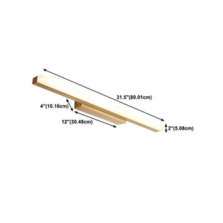 ZOWALA - Natural Wood Rectangular LED Bathroom Vanity Light #size