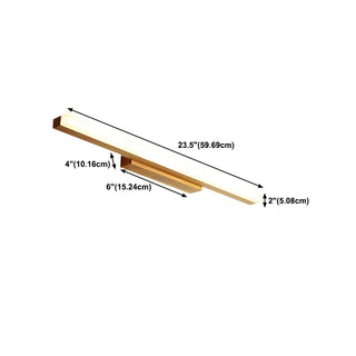 ZOWALA - Natural Wood Rectangular LED Bathroom Vanity Light Image - 19
