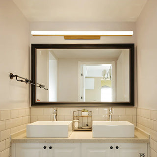 ZOWALA - Natural Wood Rectangular LED Bathroom Vanity Light Image - 2