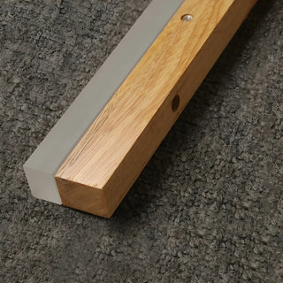 ZOWALA - Natural Wood Rectangular LED Bathroom Vanity Light Image - 9