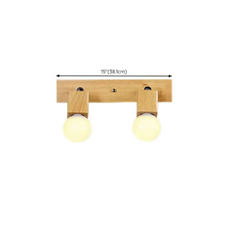 ZOWALA - Modern 3-Light Wood Square Bathroom Vanity Light #size