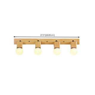 ZOWALA - Modern 3-Light Wood Square Bathroom Vanity Light Image - 16