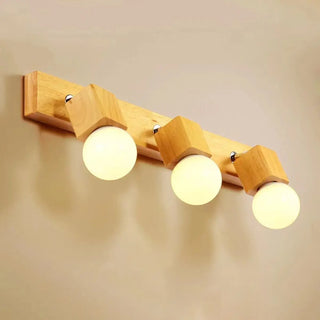 ZOWALA - Modern 3-Light Wood Square Bathroom Vanity Light Image - 2