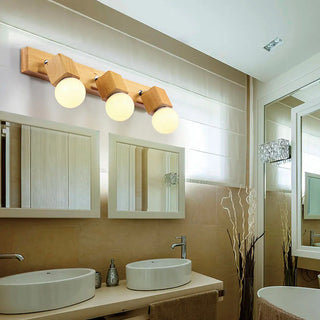 ZOWALA - Modern 3-Light Wood Square Bathroom Vanity Light Image - 3