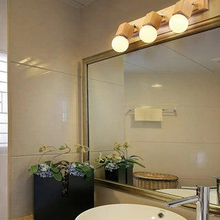ZOWALA - Modern 3-Light Wood Square Bathroom Vanity Light Image - 4