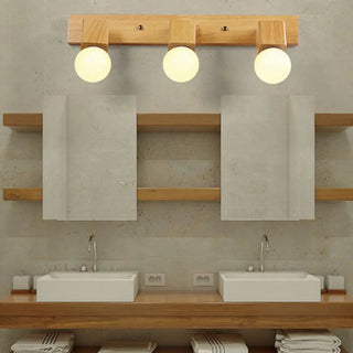 ZOWALA - Modern 3-Light Wood Square Bathroom Vanity Light Image - 5