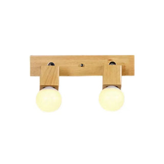 ZOWALA - Modern 3-Light Wood Square Bathroom Vanity Light Image - 6