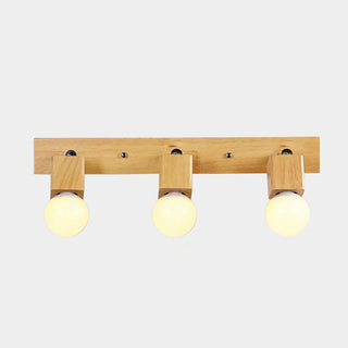 ZOWALA - Modern 3-Light Wood Square Bathroom Vanity Light Image - 7