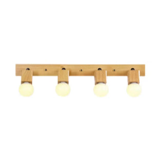 ZOWALA - Modern 3-Light Wood Square Bathroom Vanity Light Image - 8