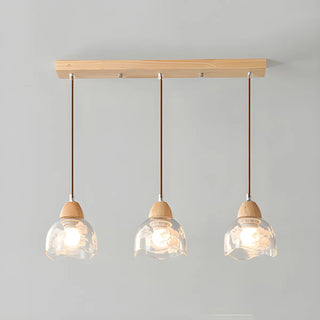 ZOWALA - Elegant Dining Room Floral Clear Glass Dome Pendant Light Image - 10