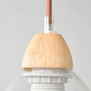 ZOWALA - Elegant Dining Room Floral Clear Glass Dome Pendant Light Image - 15