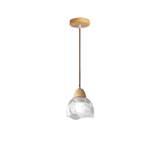 ZOWALA - Elegant Dining Room Floral Clear Glass Dome Pendant Light Image - 16