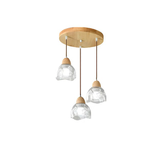 ZOWALA - Elegant Dining Room Floral Clear Glass Dome Pendant Light Image - 17