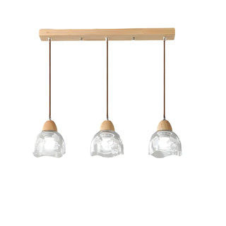 ZOWALA - Elegant Dining Room Floral Clear Glass Dome Pendant Light Image - 18