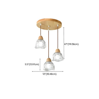 ZOWALA - Elegant Dining Room Floral Clear Glass Dome Pendant Light Image - 21