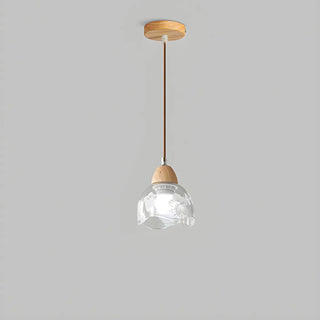 ZOWALA - Elegant Dining Room Floral Clear Glass Dome Pendant Light Image - 8