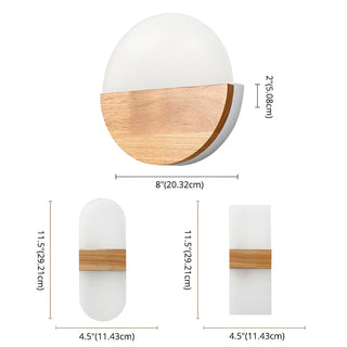 Bedroom Modern Wood and Acrylic Round Wall Sconce Zawala Image - 11