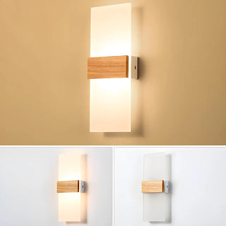 Bedroom Modern Wood and Acrylic Round Wall Sconce Zawala Image - 16