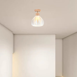ZOWALA - White Cone Semi-Flush Mount Ceiling Light Hallway Image - 2