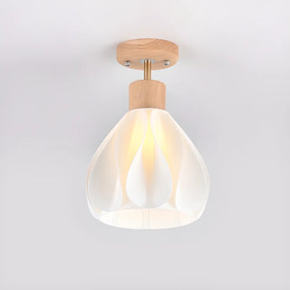 ZOWALA - White Cone Semi-Flush Mount Ceiling Light Hallway Image - 4