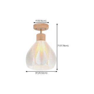 ZOWALA - White Cone Semi-Flush Mount Ceiling Light Hallway #size