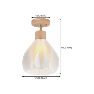 ZOWALA - White Cone Semi-Flush Mount Ceiling Light Hallway Image - 8